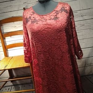 Lovely Speing dress.Lane Bryant beautiful coral dress in lace sz.18/20.